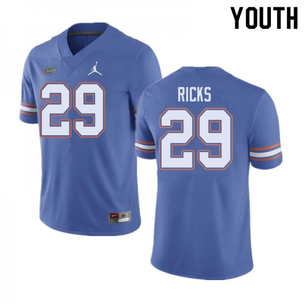 Jordan Brand Youth #29 Isaac Ricks Florida Gators College Football Jerseys Blue